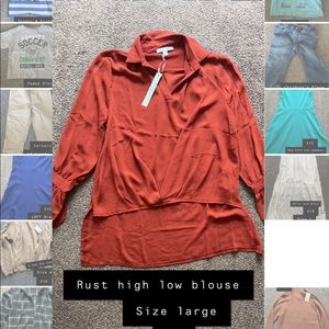 Rust Colored High Low Blouse